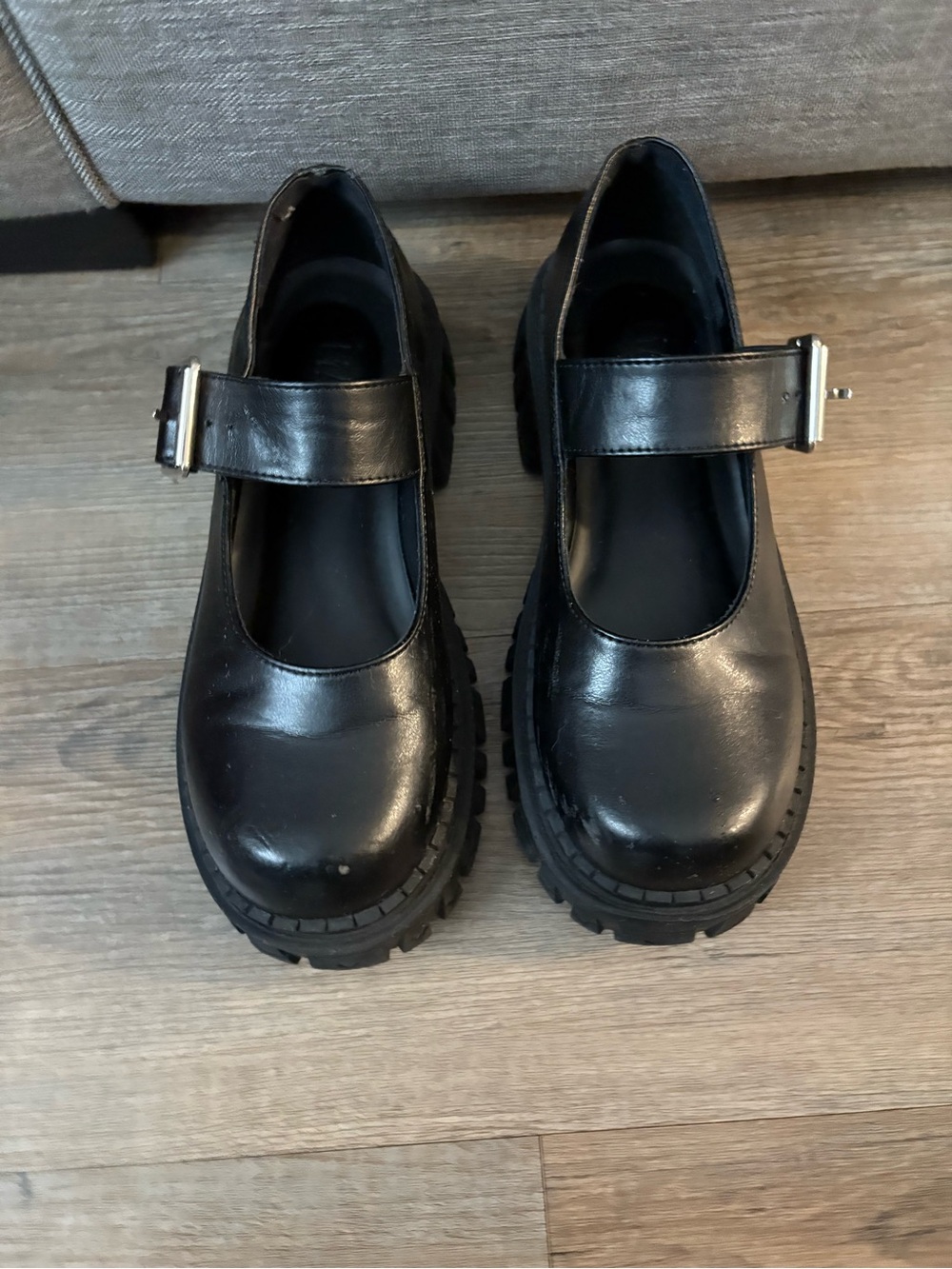 dELiA*s Black Mary Jane Chunky Platform Shoes
